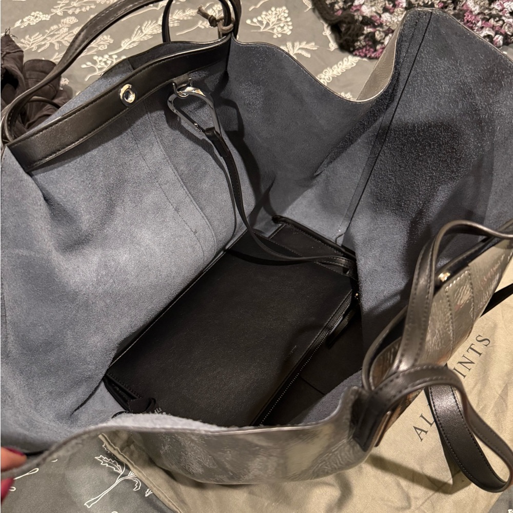 All Saints Hannah Tote- Ash Grey - Picture 6 of 10